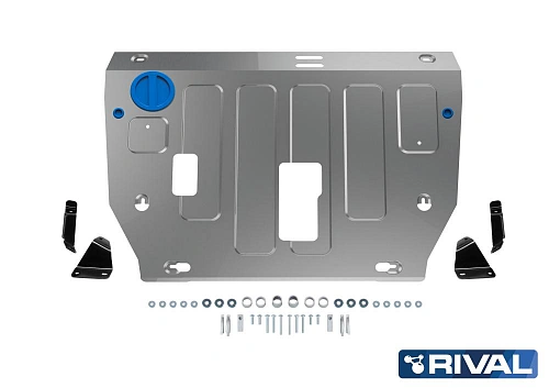 Защита картера двигателя и КПП Хавал Дарго 2022-/ алюминиевая, Ривал
