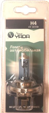 Лампа H4 12V 60/55W P43t Nord YADA SUPER WHITE (NEW блистер: 1 шт)