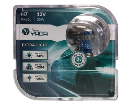 Лампа H7 12V 55W EXTRA LIGHT +50 %  Plastic case – 2шт