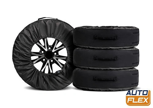 Чехлы для хранения автомобильных колес, 4 штуки, размер от 15” до 20”, цвет черный/черный