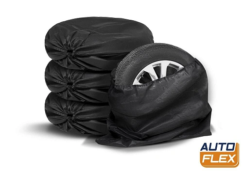 Мешки для автомобильных шин, AutoFlex, 4 штуки, 100х100 см., спанбонд, цвет черный.