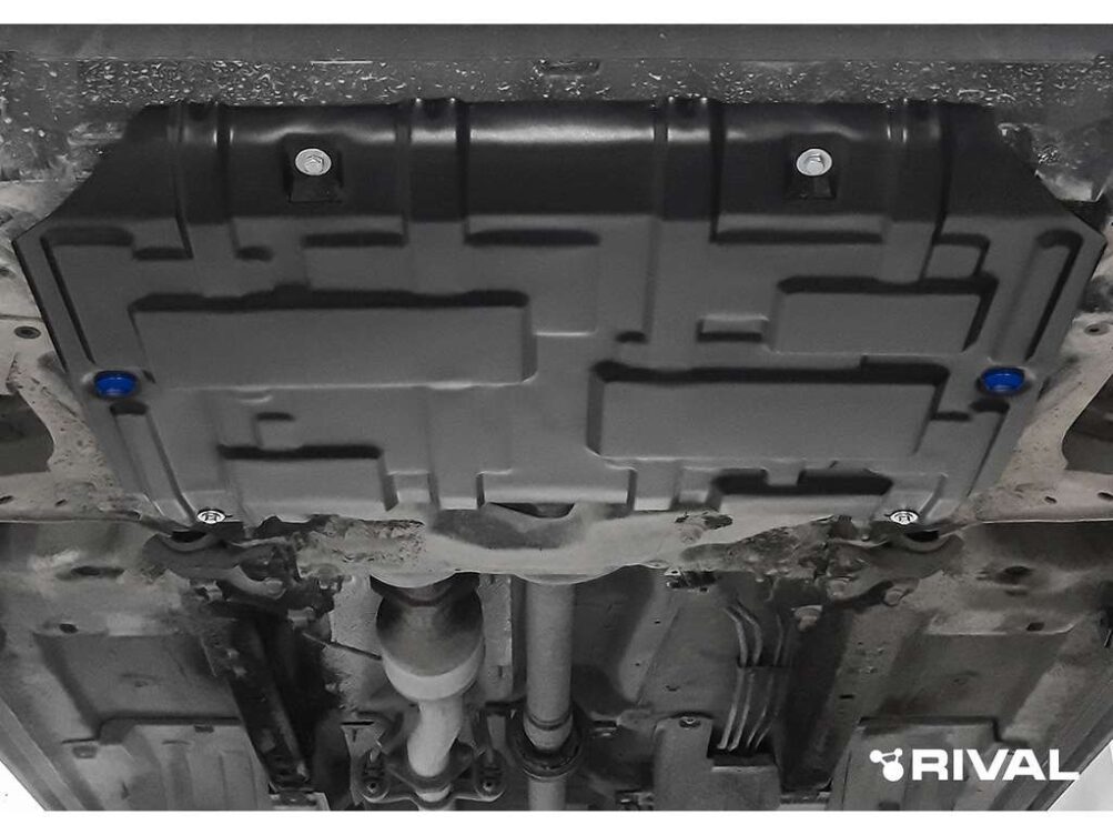 Защита картера двигателя и КПП Хавал Ф7 2019-/ стальная, Ривал