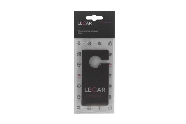 Ароматизатор воздуха подвесной  Black (крючок, картонная основа) LECAR