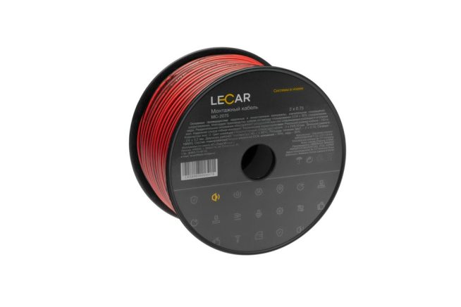 Монтажный кабель MC-2075 (2 x 0,75), пластиковая бухта 100 м LECAR