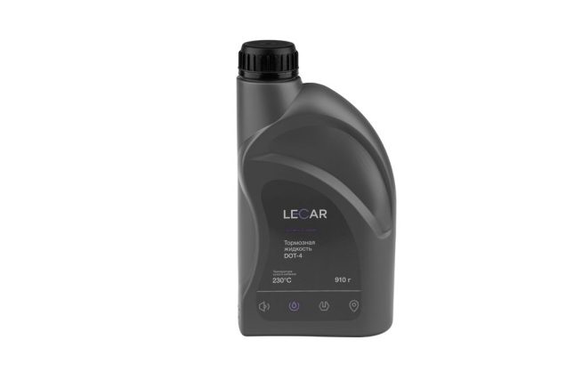 Тормозная жидкость  DOT-4, 910 г, канистра LECAR