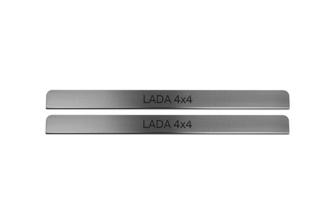 Накладки на пороги Нива 4×4 Легенд в комплекте (2 шт.) из нержавеющей стали LECAR
